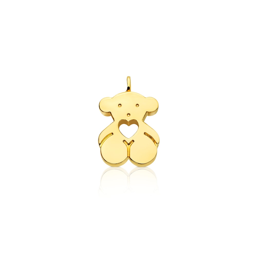 Gold Sweet Dolls Pendant big size Bear motif with heart hole