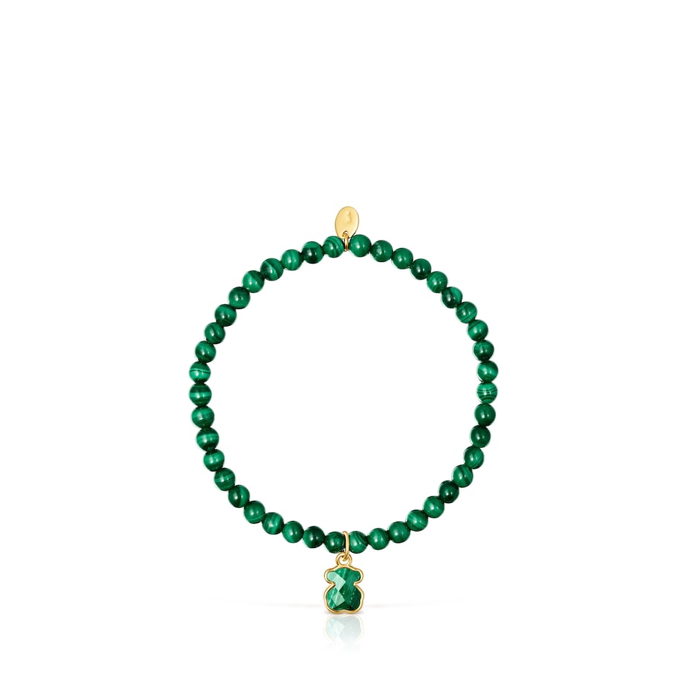 Silver Vermeil and Malachite Icon Color Bracelet |