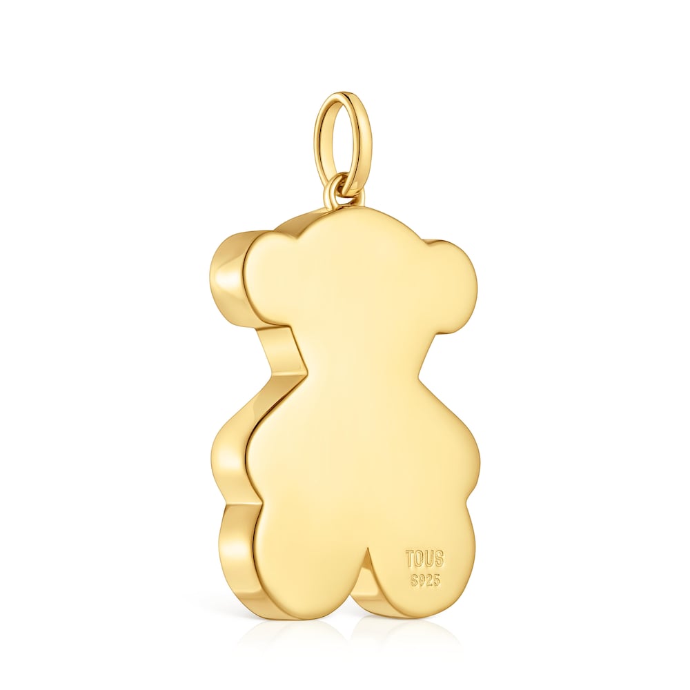 Medium 29mm 18kt gold plating over silver bear Pendant Sweet Dolls