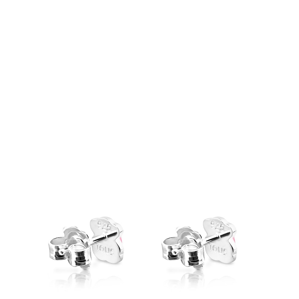 Silver Color Earrings with rose Quartz |