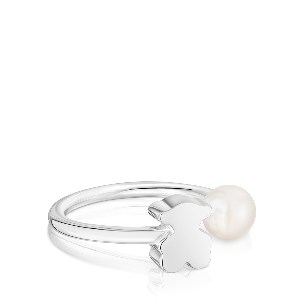 Silver Open ring with cultured pearl Sweet Dolls |