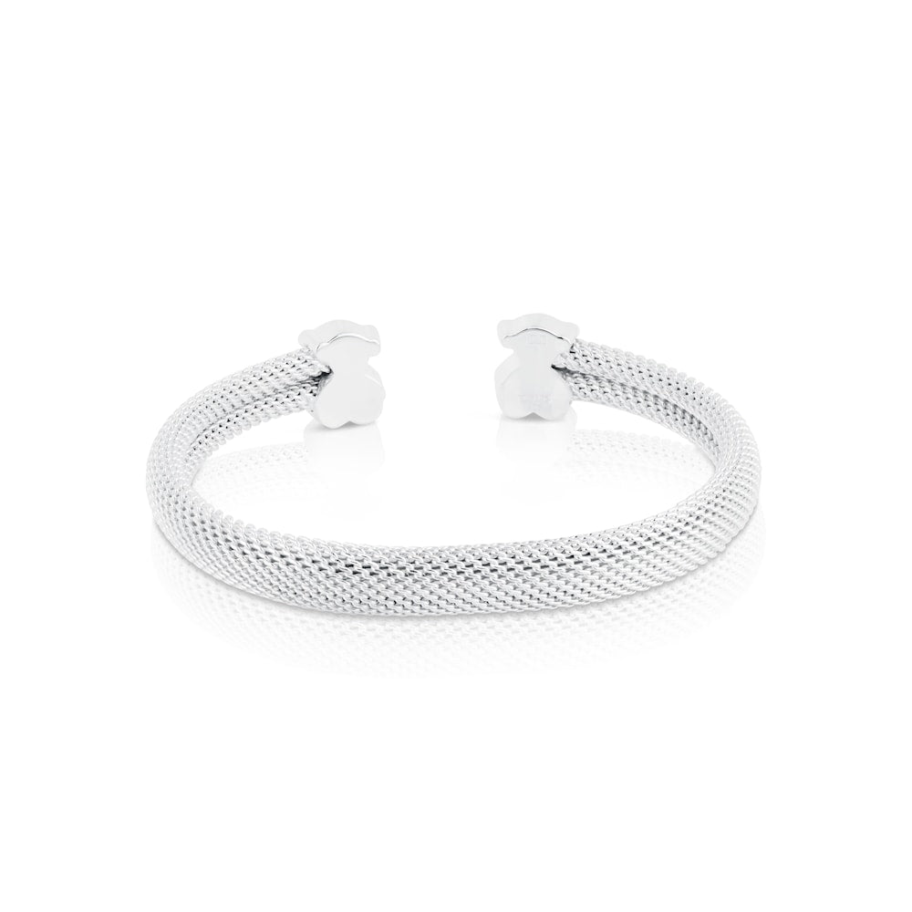 Silver Bangle Mesh Bear motifs 0,7x0,4cm