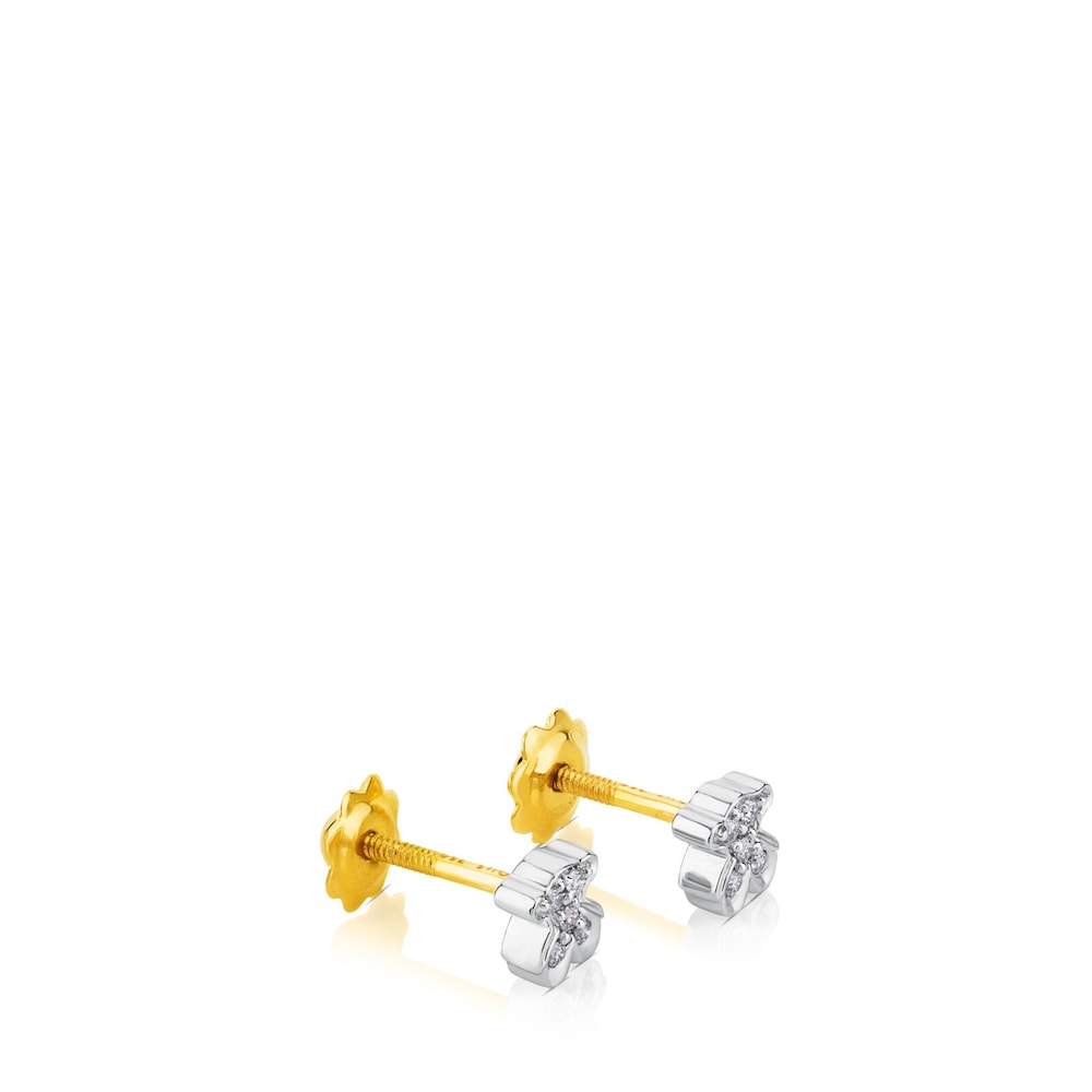 White gold Puppies earrings bear motif