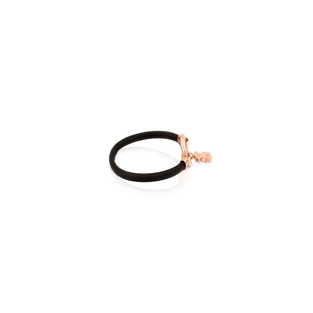 Medium Rose Vermeil Silver and black IP Steel Hold Bracelet