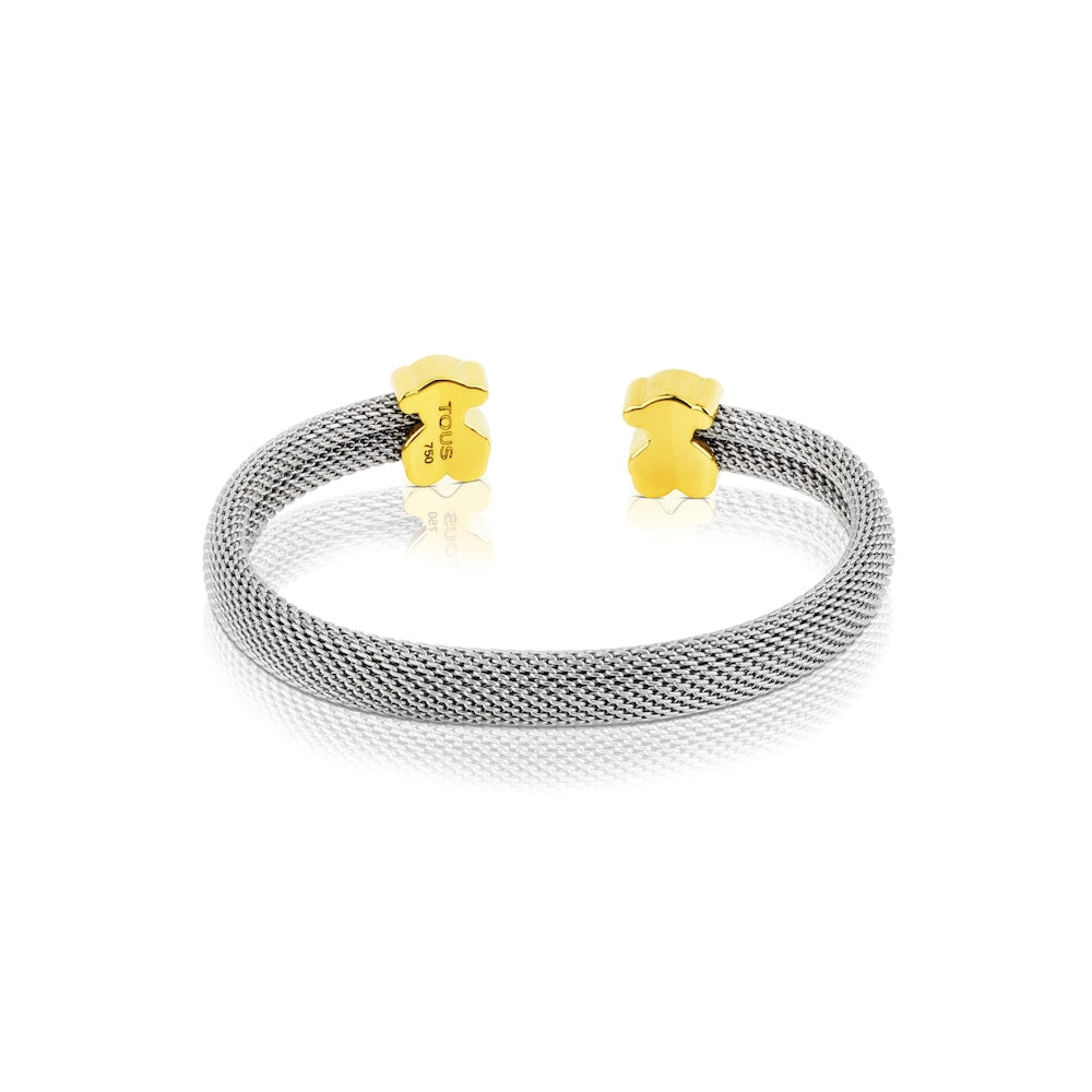 Mesh Steel and Gold Bangle