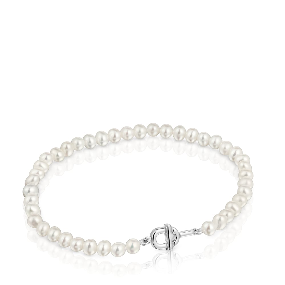 Silver Bracelet with cultured pearls MANIFESTO