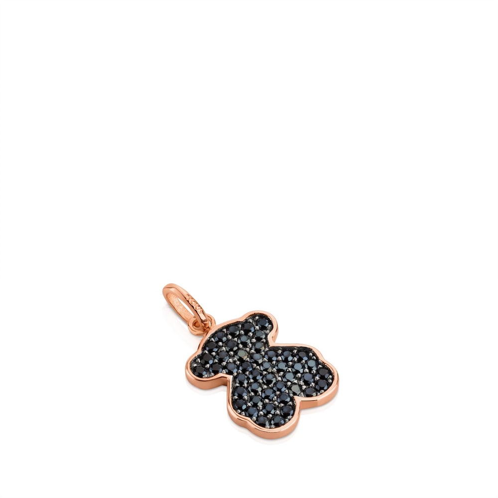 Rose Vermeil Silver Motif Pendant with Spinel and Bear motif |