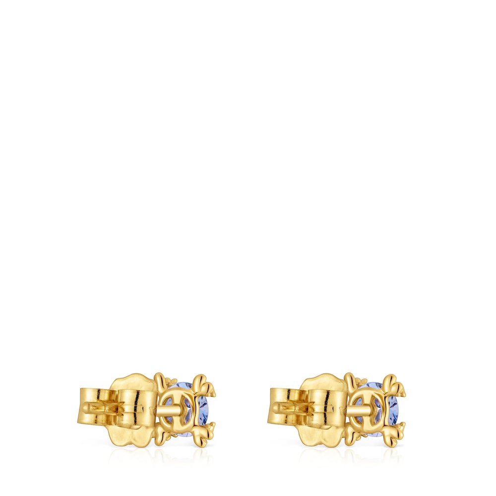 Gold and tanzanite Earrings Color Pills |