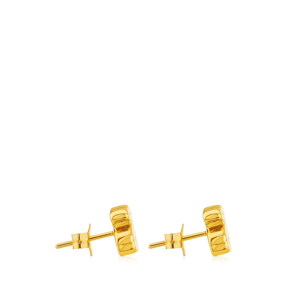 Gold Sweet Dolls Earrings Bear motif Push back |