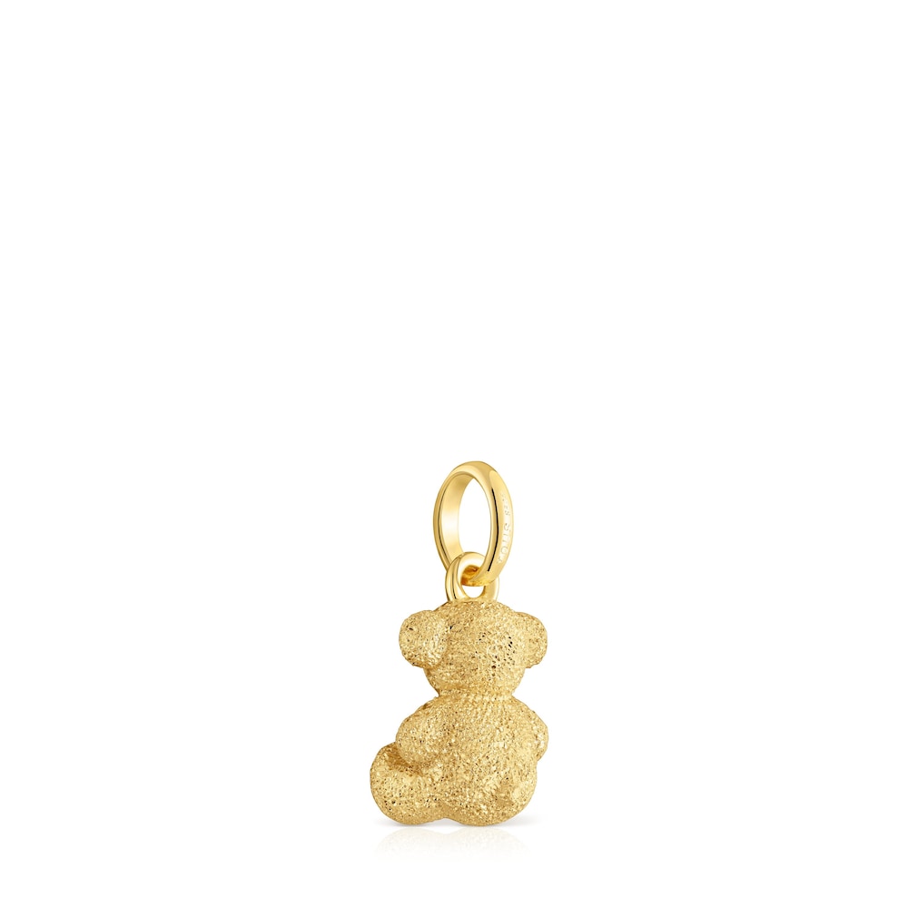 Bear pendant with 18kt gold plating over diamond silver Bold Bear