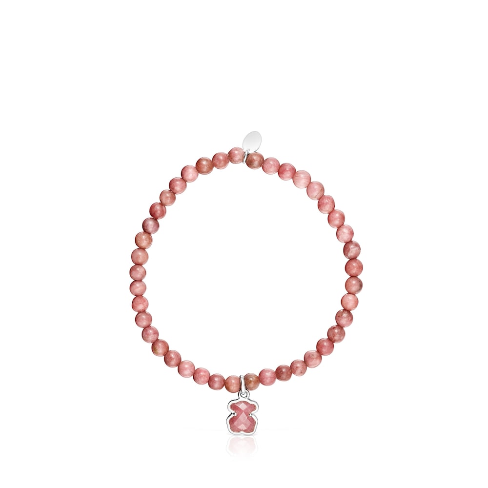 Silver and rhodonite Icon Color bracelet |