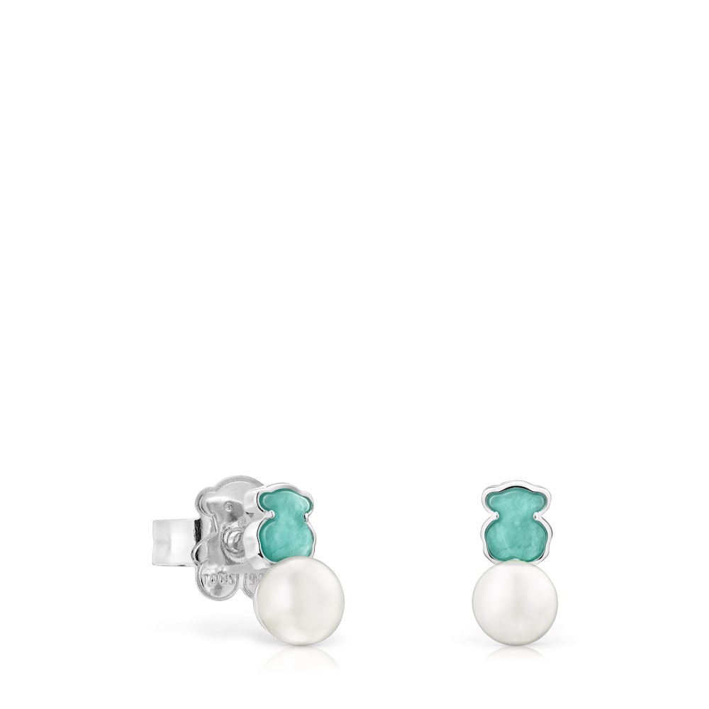 Mini Color Pendants in Silver with Amazonite and Pearl |