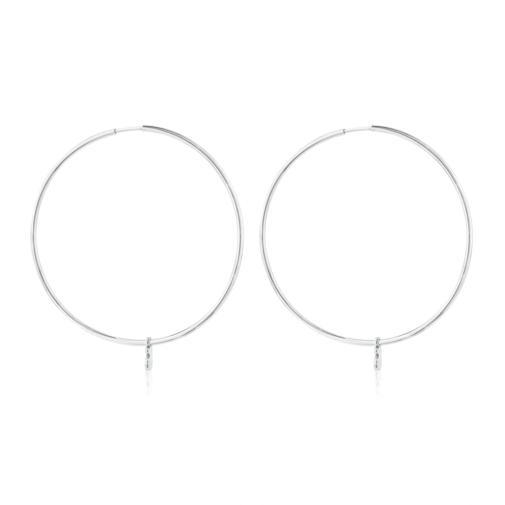 Silver Bear hoop Earrings |