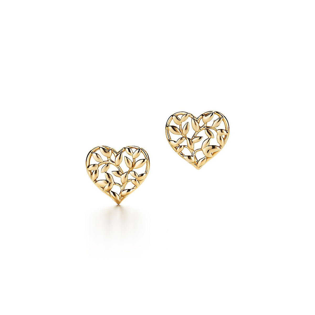 Paloma Picasso® Olive Leaf heart earrings in gold.