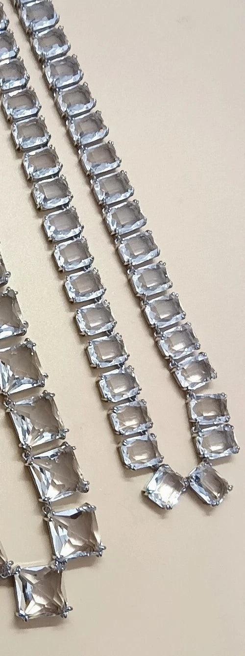 New Crystal Millenia Necklace,Octagon Cut,White Rhodium plated