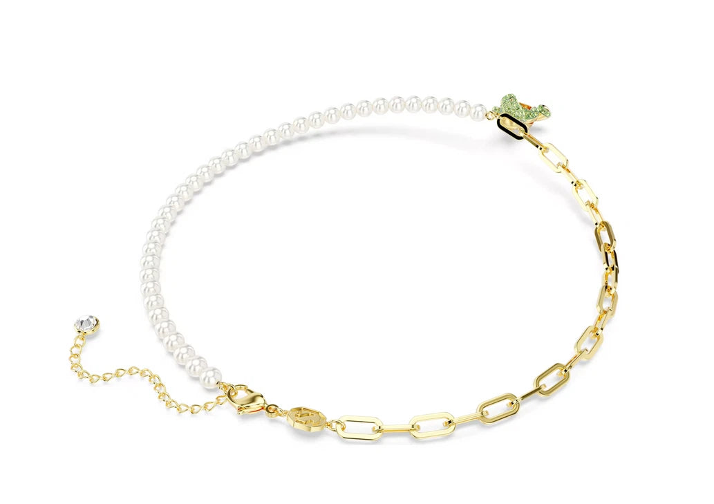 Teddy necklace & bracelet Crystal pearl Bear Multicolored tone plated