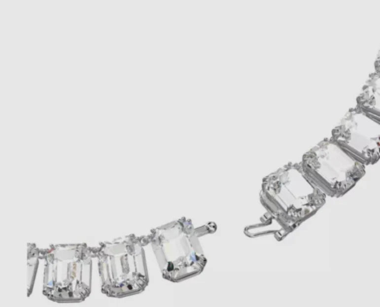 New Crystal Millenia Necklace,Octagon Cut,White Rhodium plated