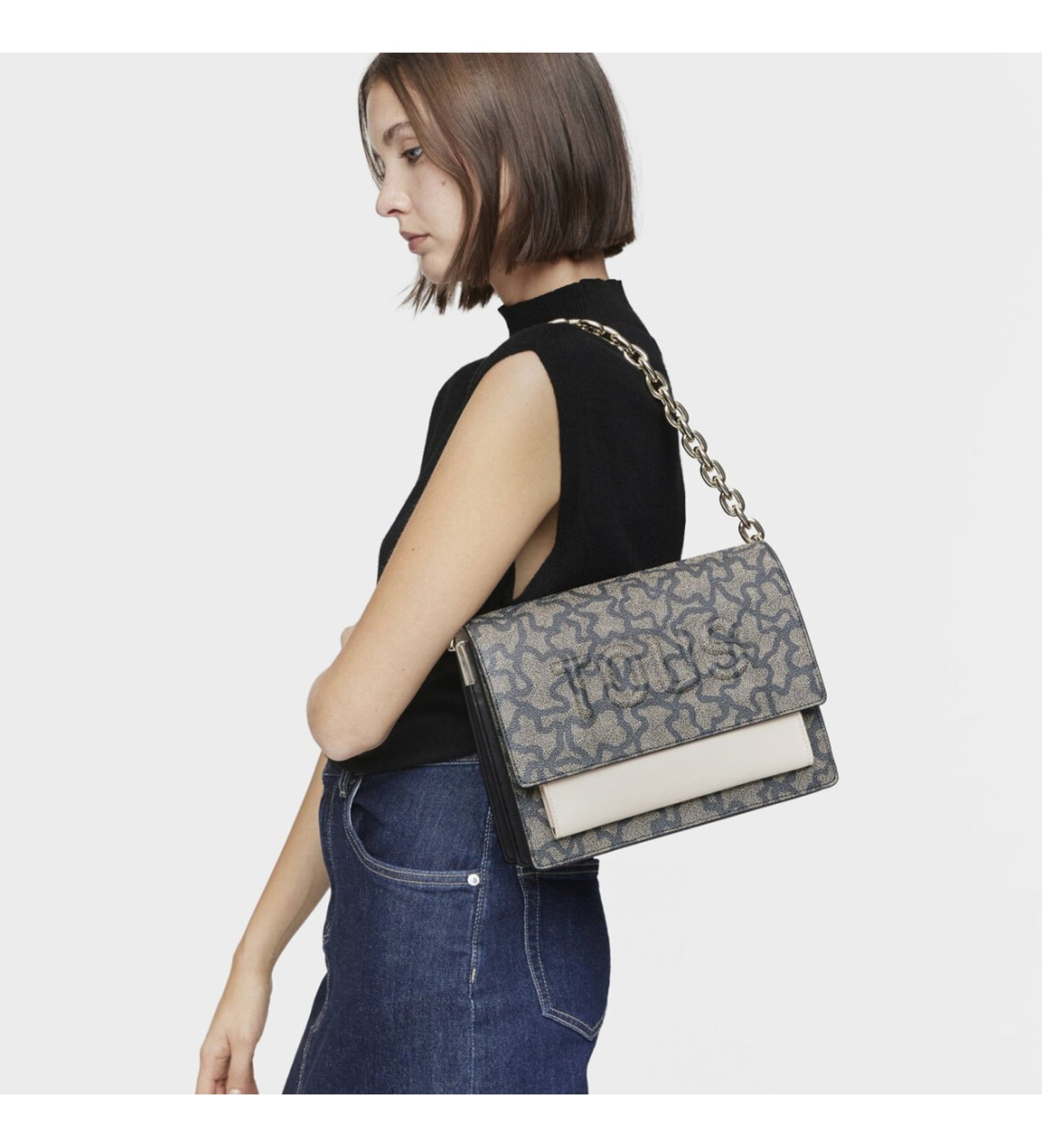 M. Audree Chain K Icon grey shoulder bag