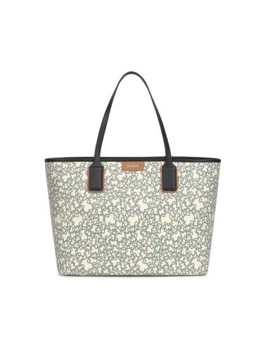 Capazo grande Kaos Mini beige y negro con neceser