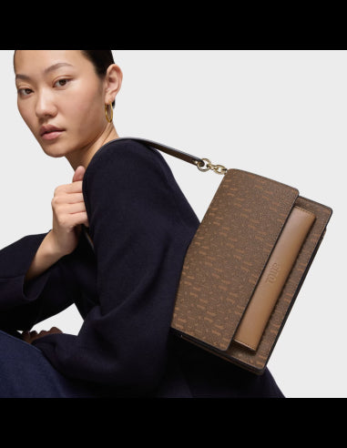 Medium earthen Audree Buckles Silhouette messenger bag