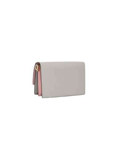 Medium grey and pink Audree Saffiano messenger bag
