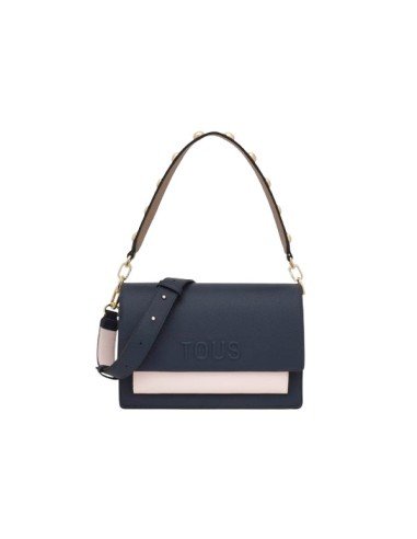 Medium blue and pink Audree Saffiano messenger bag