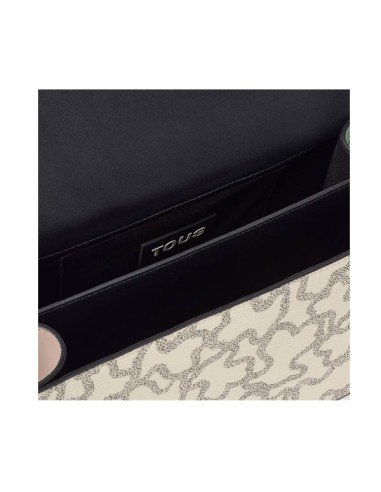 Medium Shoulder Bag Medium Flap Taupe and green Kaos Icon