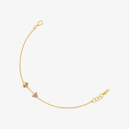 Chain bracelet with  vermeil and rhodolites Flechazo