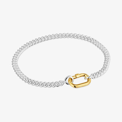 Silver Bracelet with two-tone ring Hold Oval