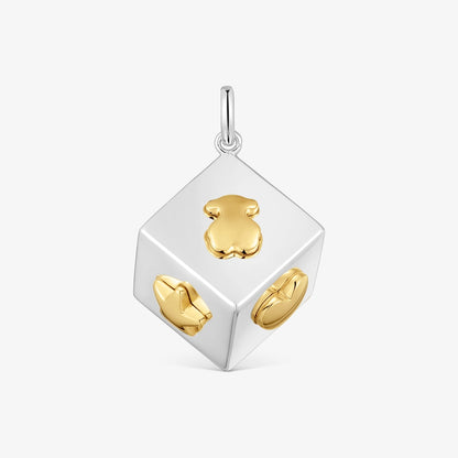 Two-tone dice Pendant with motifs Medallions