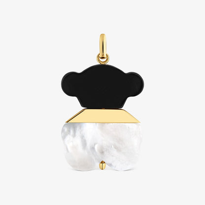 25 mm Pendant  vermeil, mother-of-pearl and onyx Sweet Dolls