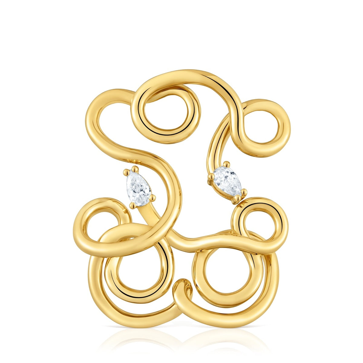 35 mm bear Pendant with  vermeil and laboratory-grown diamonds Lio LGD