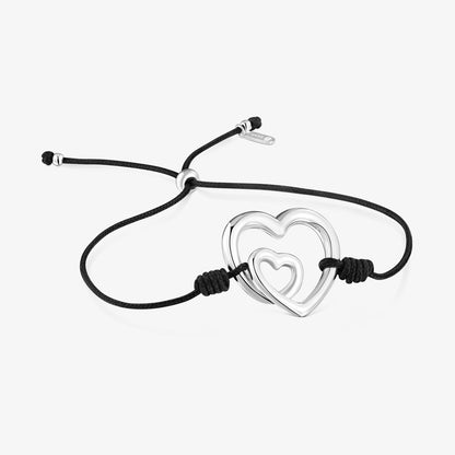 Silver and black nylon silhouette Bracelet Flechazo