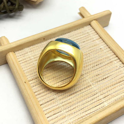 Silver vermeil Blue Ring with amethyst