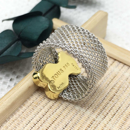 Yellow Steel Mesh Ring stainless steel  Mesh ring