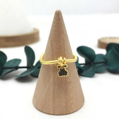 Silver vermeil Luah luna Ring with sapphires
