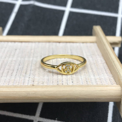 Good Vibes eye Ring with  Bear motif