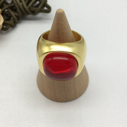 Silver vermeil red Ring with amethyst