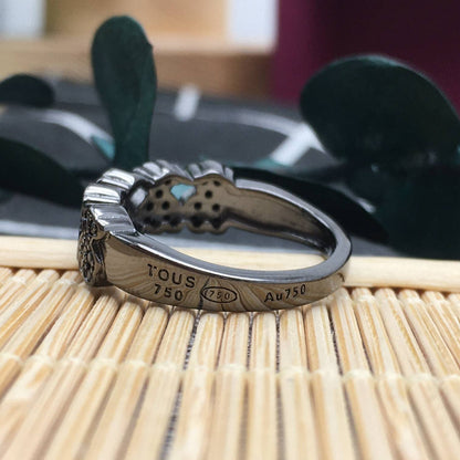 White  Bear Ring with black bears