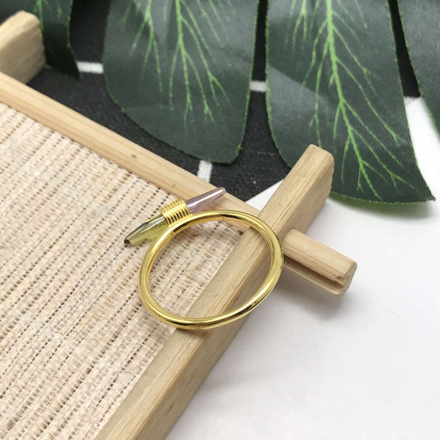 Gold Lure Ring with gemstones