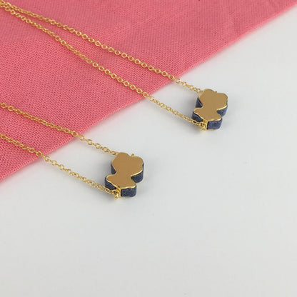 Set Of New bear Earrings bracelet necklace with lapis lazuli 1950