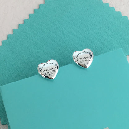 Set of Tiffany & Co. Return to Tiffany Small Heart  Stud Earrings Silver Necklace earring bracalet