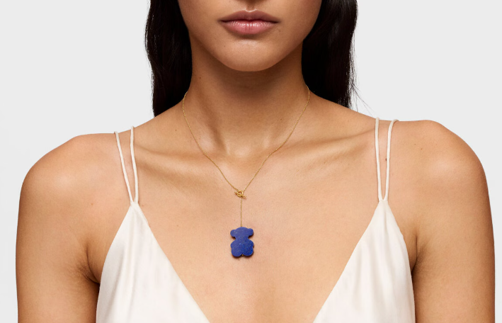 Set Of New bear Earrings bracelet necklace with lapis lazuli 1950