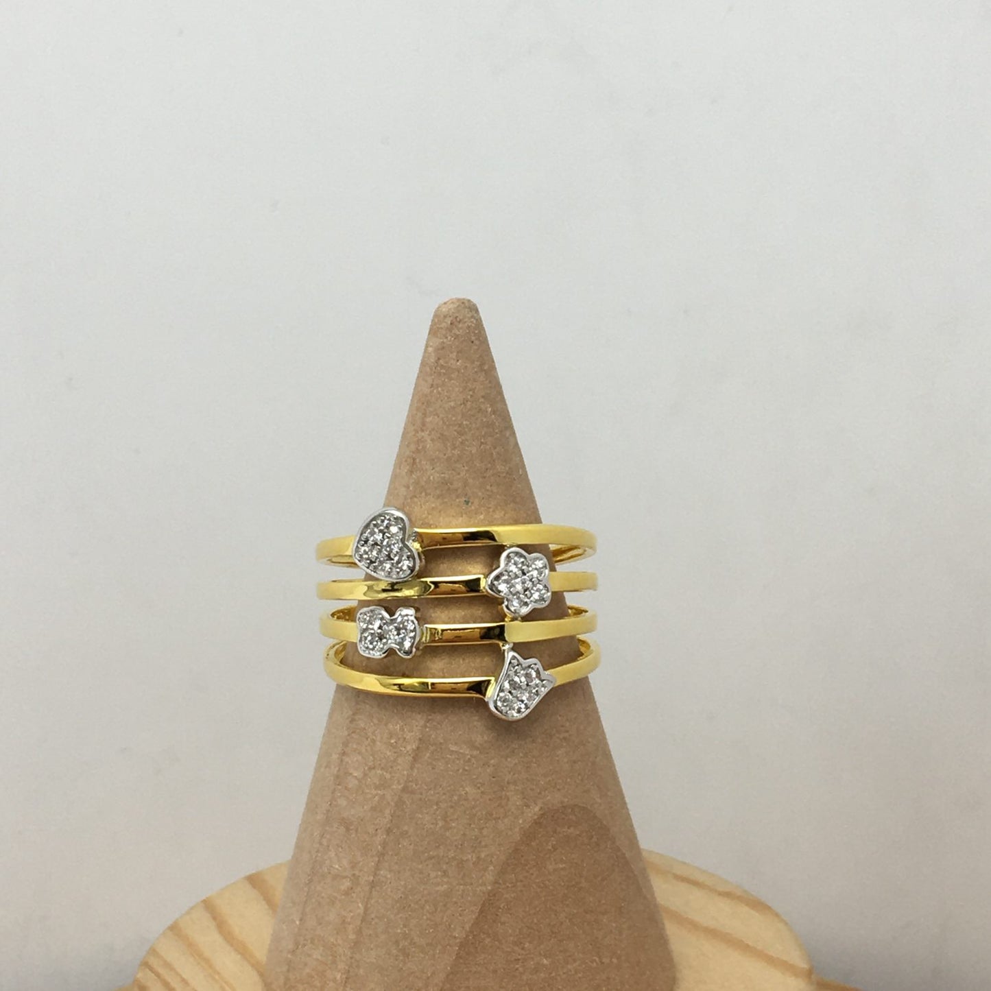 Silver gold-colored Join Ring with Gemstones size