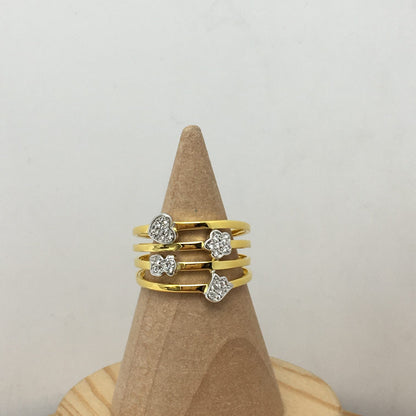 Silver gold-colored Join Ring with Gemstones size