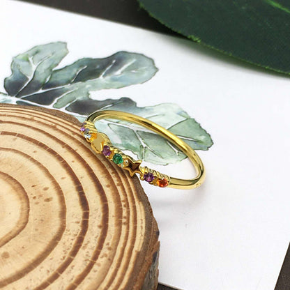 Virtual Garden Wedding band with gemstones