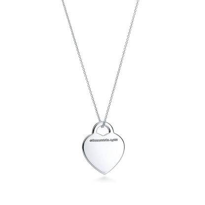 Iconic Tiffany & Co. Sterling Silver Heart Tag Pendant Necklace, Medium Size