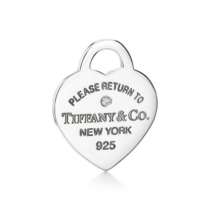 Return to Tiffany® Pink Mini Heart Bead Bracelet in Silver with a Diamond, 4 mm