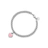 Return to Tiffany® Pink Mini Heart Bead Bracelet in Silver with a Diamond, 4 mm