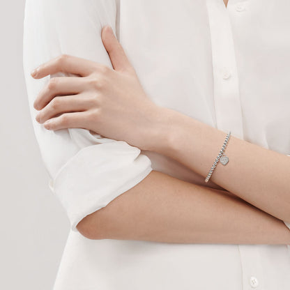 Return to Tiffany® Pink Mini Heart Bead Bracelet in Silver with a Diamond, 4 mm